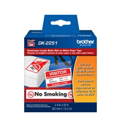 Brother DK-2251 label-making tape Black and red on white