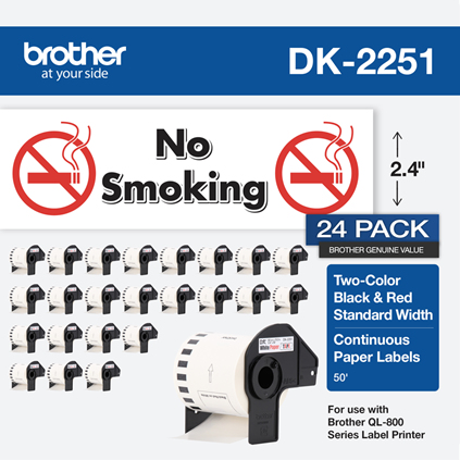 Brother DK-225124PK printer label White Self-adhesive printer label