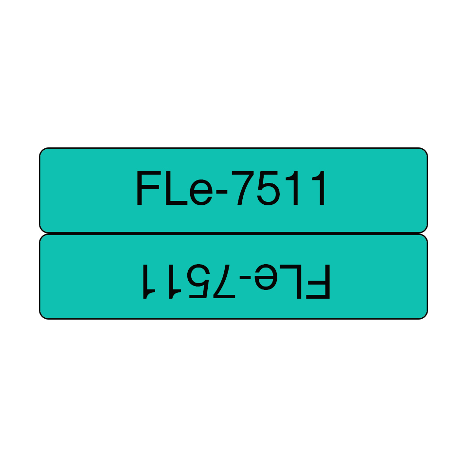 Brother FLE-7511 label-making tape Black on green