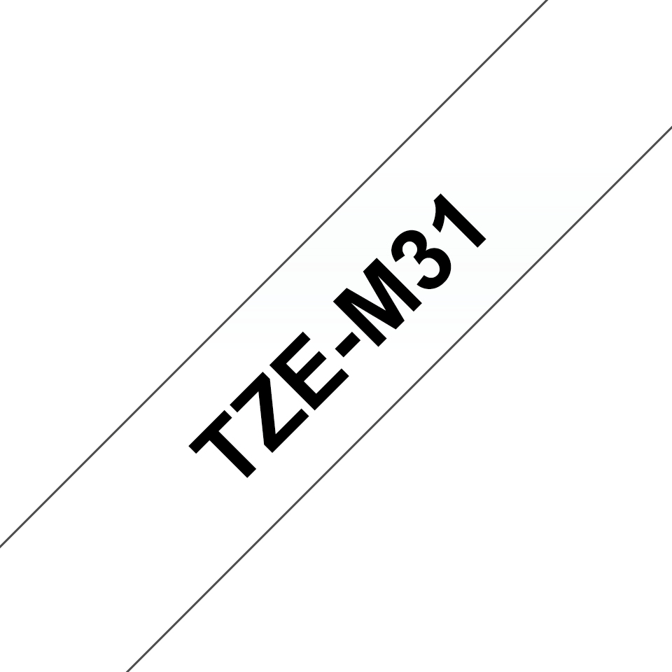 Brother TZE-M31 label-making tape Black on transparent